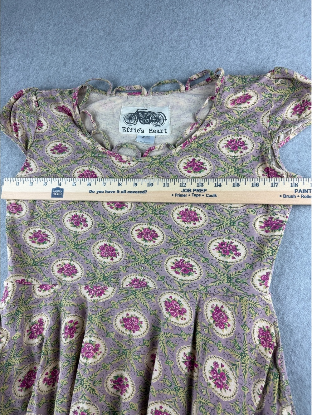Effie's Heart Romantic Floral Pattern Cotton Blend Dress Size L - Picture 9 of 9